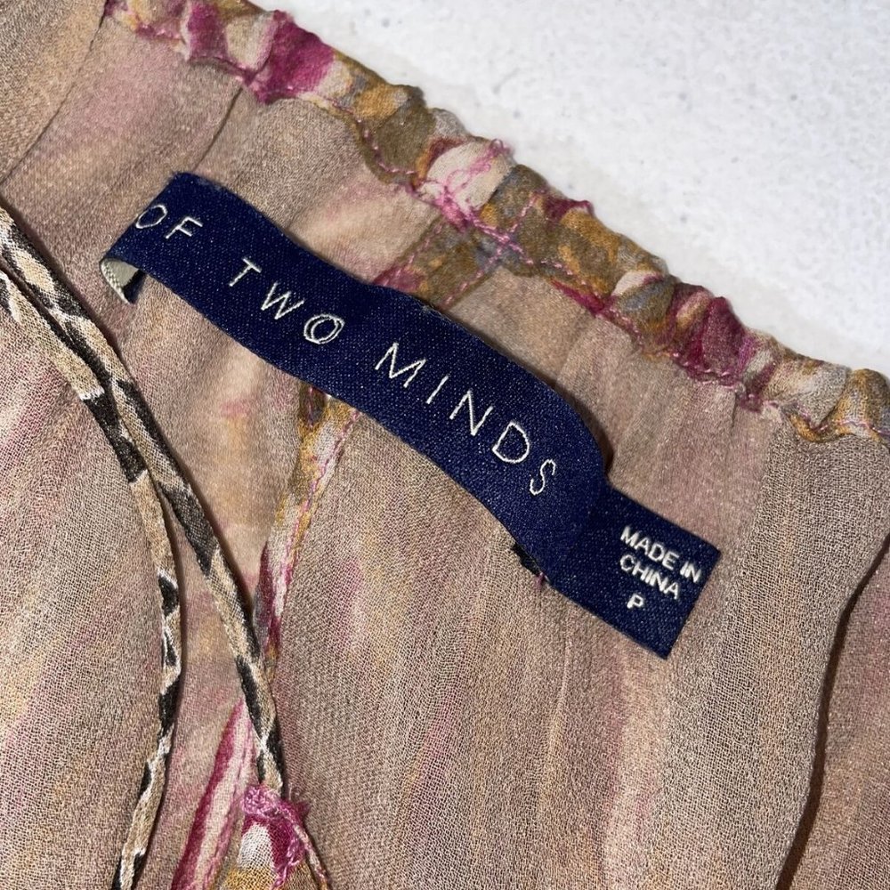 Of Two Minds Mini Silk Dress V Neck Sleeveless Siz - Picture 6 of 8
